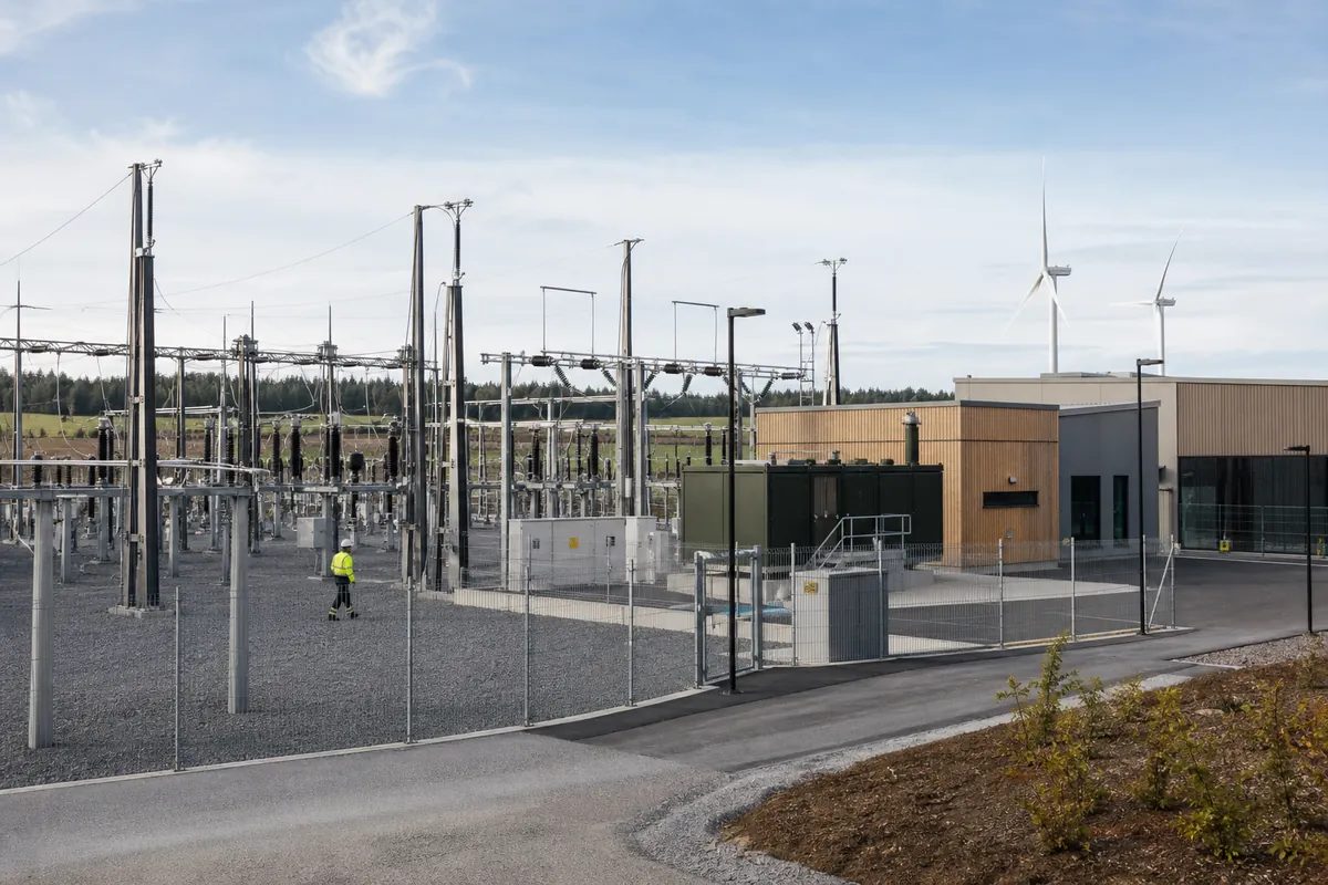 Modern electrical substation and renewable energy infrastructure